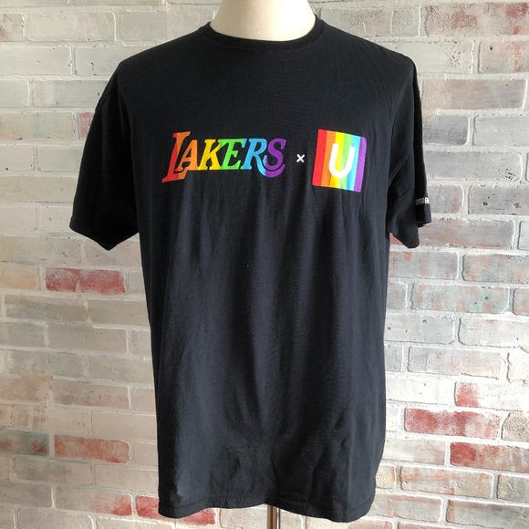 Los Angeles Lakers Pride Jersey Extra Large Black Multicolor Rainbow SGA *